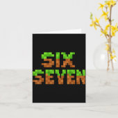 Grappige zes zeven 6 7 Meme Gen Alpha Slaag Game X Kaart (Gele Bloem)