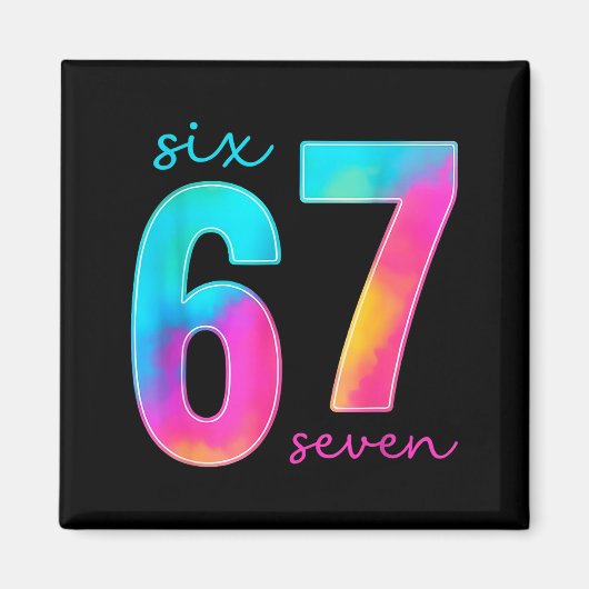 Grappige zes zeven 6 7 meme Gen Alpha straattaal 6 Magneet (Voorkant)