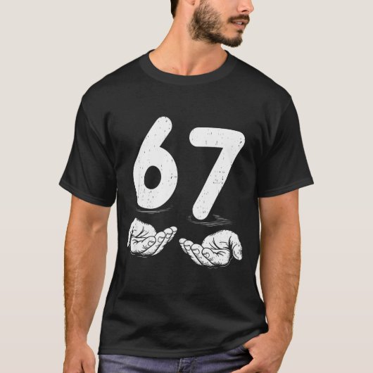Grappige zes zeven 6 7 Meme Gen Alpha straattaal 6 T-shirt (Voorkant)