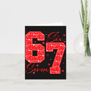 Grappige zes zeven 6 7 Meme harten Cud Valentijnsd Kaart