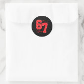Grappige zes zeven 6 7 Meme harten Cud Valentijnsd Ronde Sticker (Tas)