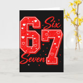 Grappige zes zeven 6 7 Meme Harten Cupido Valentij Kaart (Gele Bloem)