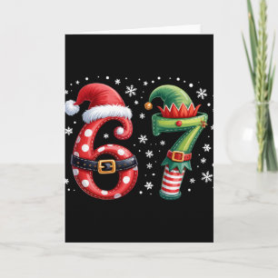 Grappige Zes Zeven 6 7 Meme Kerst Humor Kerstman E Kaart