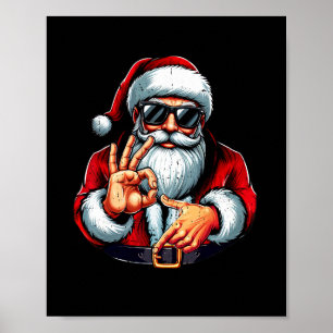 Grappige Zes Zeven 6 7 Meme Kerstman Kerstshirt He Poster