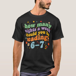 Grappige zes zeven 6 7 Meme leraar ontwerp Lezen 6 T-shirt