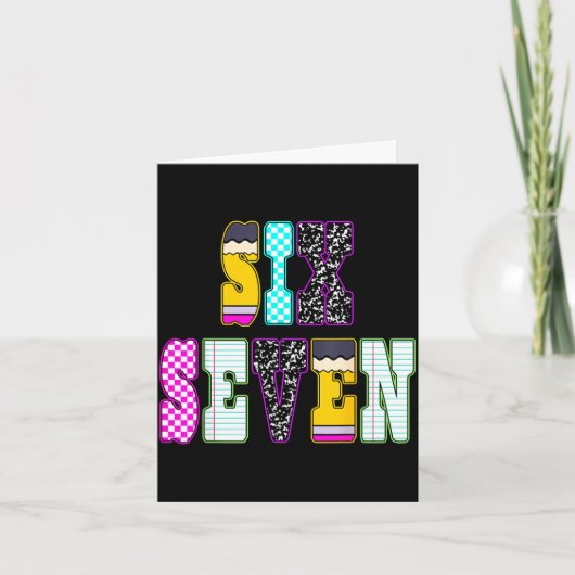 Grappige zes zeven 6 7 Meme leraar ontwerp voor ma Kaart (Voorkant)