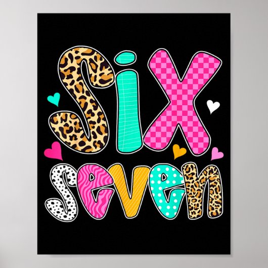 Grappige Zes Zeven 6 7 Meme Leraar Ontwerp Voor Ma Poster (Voorkant)