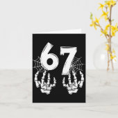 Grappige zes zeven 6 7 Meme nummer 67 ontwerp kopp Kaart (Gele Bloem)