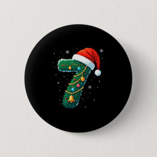Grappige zes zeven 6 7 meme ontwerp koppels kerst  ronde button 5,7 cm