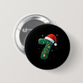 Grappige zes zeven 6 7 meme ontwerp koppels kerst ronde button 5,7 cm (Voorkant /achterkant)