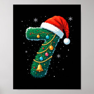 Grappige zes zeven 6 7 meme ontwerp koppels Kerstm Poster