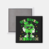 Grappige zes zeven 6 7 meme st patricks dag shamro magneet (Voorkant / Achterkant)