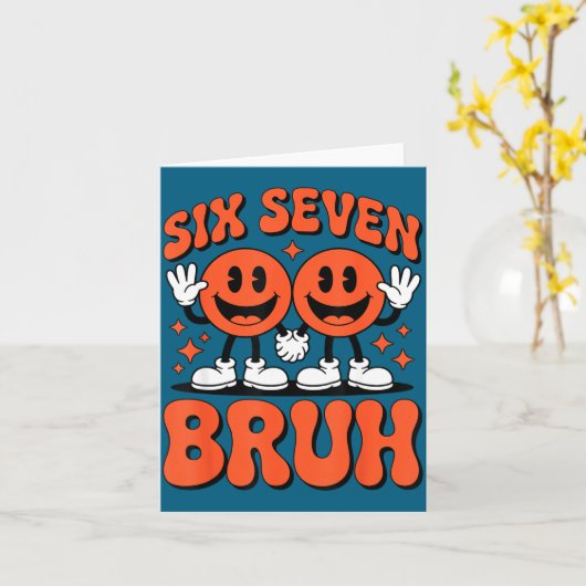 Grappige Zes Zeven 6 7 Meme Valentijn Harten Valen Kaart (Gele Bloem)