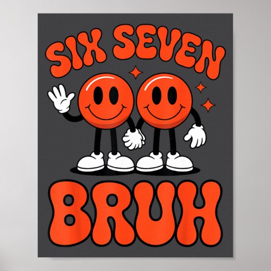 Grappige zes zeven 6 7 meme valentine harten valen poster (Voorkant)