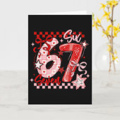 Grappige zes zeven 6 7 meme valentine meisje kaart (Gele Bloem)