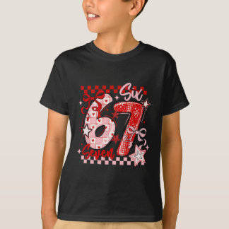 Grappige zes zeven 6 7 meme valentine meisje t-shirt