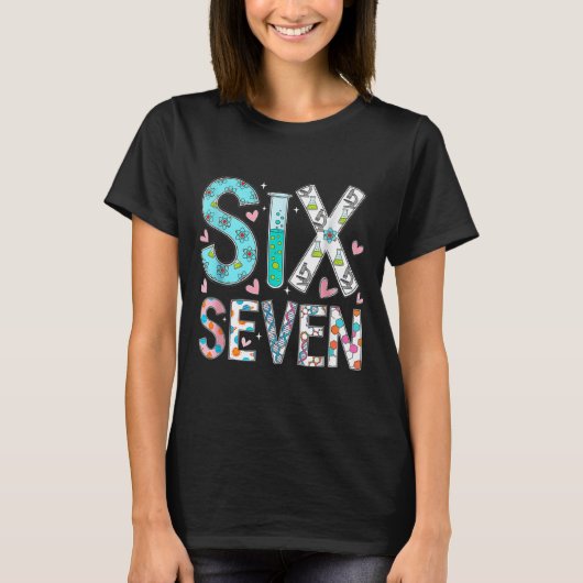Grappige Zes Zeven 6 7 Meme Wetenschapsleraar Mann T-shirt (Voorkant)