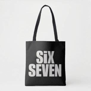 Grappige Zes Zeven 6 7 Meme zeggen Tote Bag