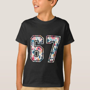 Grappige Zes Zeven Bloem 67 Meme Gen Alpha Slang 6 T-shirt