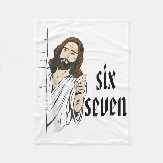 Grappige Zes Zeven Brainrot Meme 6 7 Viraal Gen Z Fleece Deken (Voorkant)