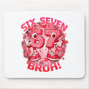Grappige Zes Zeven Bruh 67 Brainrot Meme Valentijn Muismat