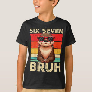 Grappige Zes Zeven Bruh 6 7 Otter Meme Kinderen Jo T-shirt