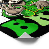 Grappige zes zeven bruh wasbeer st patricks dag 67 poster (Hoek)