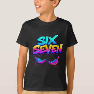 Grappige Zes Zeven Design Grafisch 67 6 7 Meme Han T-shirt