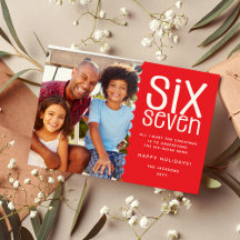 Grappige ZES-ZEVEN Familie Foto Kerstmis