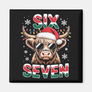 Grappige Zes Zeven Hoogland Koe Kerstmis 67 Cool K Magneet