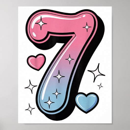 Grappige Zes Zeven Ik Ben De 7 Overeenkomende Groe Poster (Voorkant)
