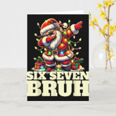 Grappige Zes Zeven Kerstmis 6-7 Meme Kerstman 6 7 Kaart (Gele Bloem)