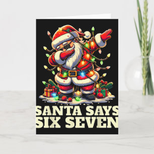 Grappige Zes Zeven Kerstmis 6-7 Meme Kerstman 6 7  Kaart
