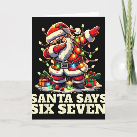 Grappige Zes Zeven Kerstmis 6-7 Meme Kerstman 6 7  Kaart (Voorkant)