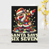 Grappige Zes Zeven Kerstmis 6-7 Meme Kerstman 6 7  Kaart (Gele Bloem)