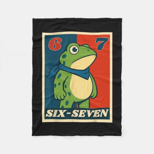 Grappige zes zeven kikker 6 7 meme Gen Alpha straa Fleece Deken (Voorkant)