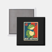 Grappige zes zeven kikker 6 7 meme Gen Alpha straa Magneet (Voorkant / Achterkant)