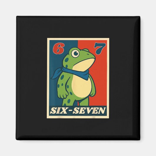 Grappige zes zeven kikker 6 7 meme Gen Alpha straa Magneet (Voorkant)