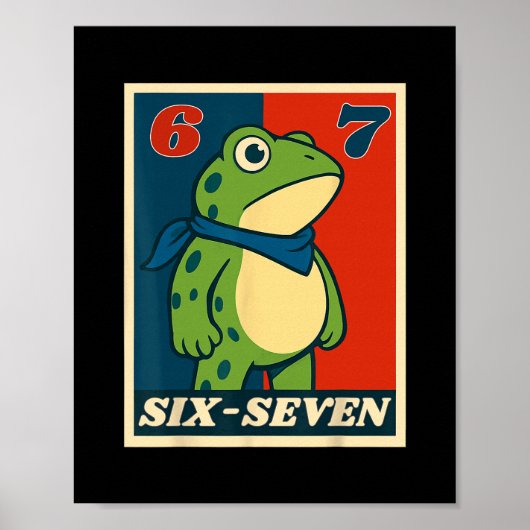Grappige zes zeven kikker 6 7 meme Gen Alpha straa Poster (Voorkant)