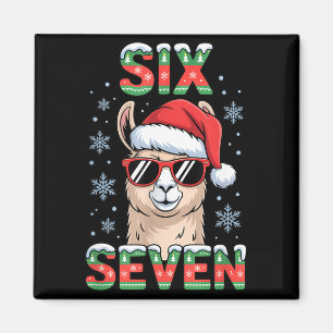 Grappige Zes Zeven Lama Kerstmis 67 Kerstman Hoed Magneet