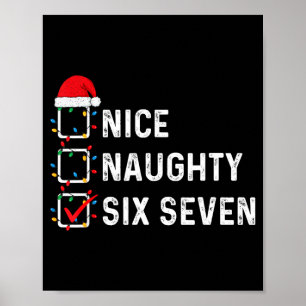 Grappige Zes Zeven Meme 67 Kerstlijst Leuk Stout Poster