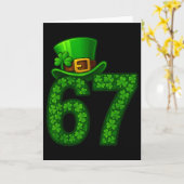 Grappige Zes Zeven Meme 67 St. Patrick's Dag Shamr Kaart (Gele Bloem)