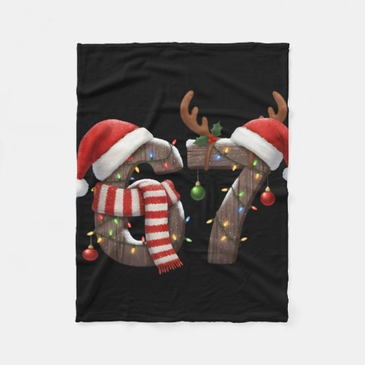 Grappige Zes Zeven Meme 6-7 Kerstmis 67 Kerstverli Fleece Deken (Voorkant)