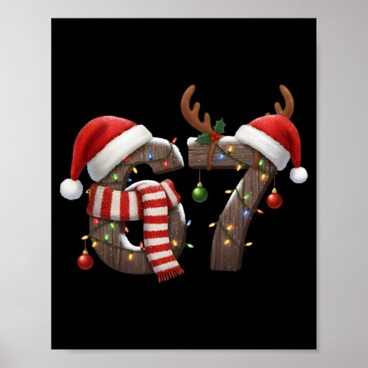 Grappige Zes Zeven Meme 6-7 Kerstmis 67 Kerstverli Poster (Voorkant)