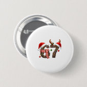 Grappige Zes Zeven Meme 6-7 Kerstmis 67 Kerstverli Ronde Button 5,7 Cm (Voorkant /achterkant)