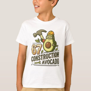 Grappige Zes Zeven Meme Constructie Avocado T-shirt
