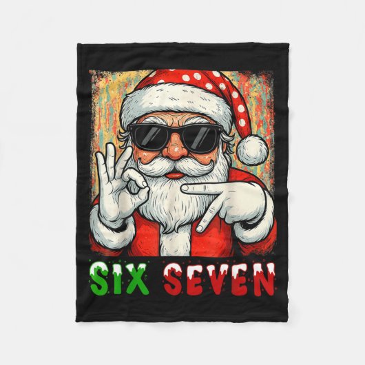 Grappige Zes Zeven Meme Kerst Cool Sinterklaas Zeg Fleece Deken (Voorkant)