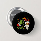 Grappige zes zeven meme kerst santa zegging ronde button 5,7 cm (Voorkant /achterkant)