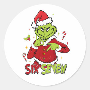 Grappige Zes Zeven Meme Kerstmis Viraal 6 7 Bete Ronde Sticker