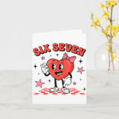 Grappige zes zeven Schattig hart 67 Meme Valentijn Kaart (Gele Bloem)